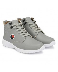 Long Grey Leather Style Mens and Boys Boots